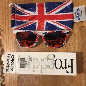 Oakley frogskin Union Jack with Ruby Iridium lens